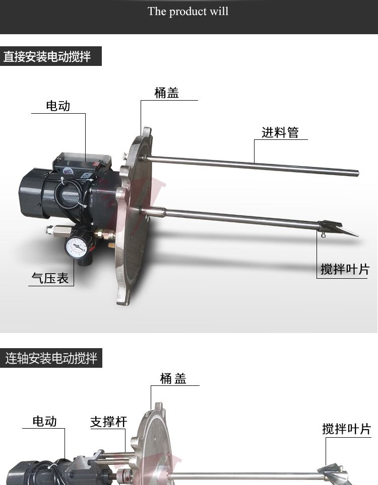 直接安裝電動攪拌